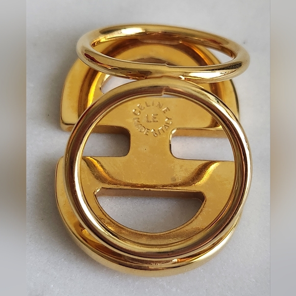 CELINE Gold Tone Scarf Ring - Picture 5 of 6
